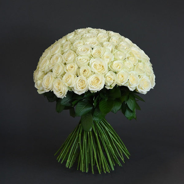 101 White Roses Bouquet By Flower Delivery Dubai for illness