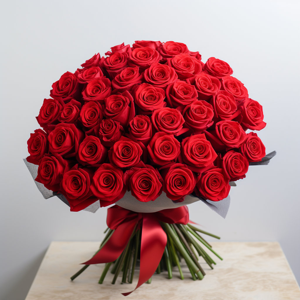 99 Red Roses in Grey Wrapping By Flower Delivery Dubai for Anniversary