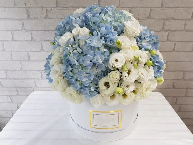 Hydrangeas & 35 Eustomas Bouquet By Flower Delivery Dubai for Congratulations
