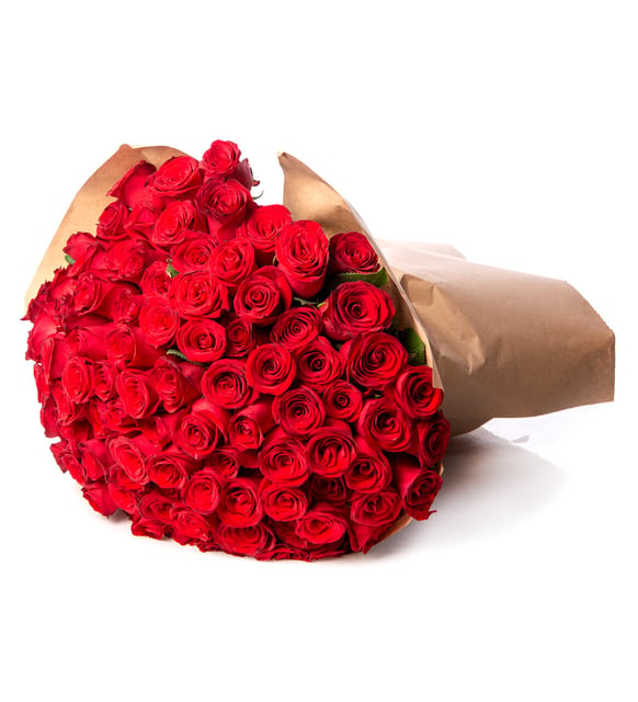 200 Red Roses in Craft Paper