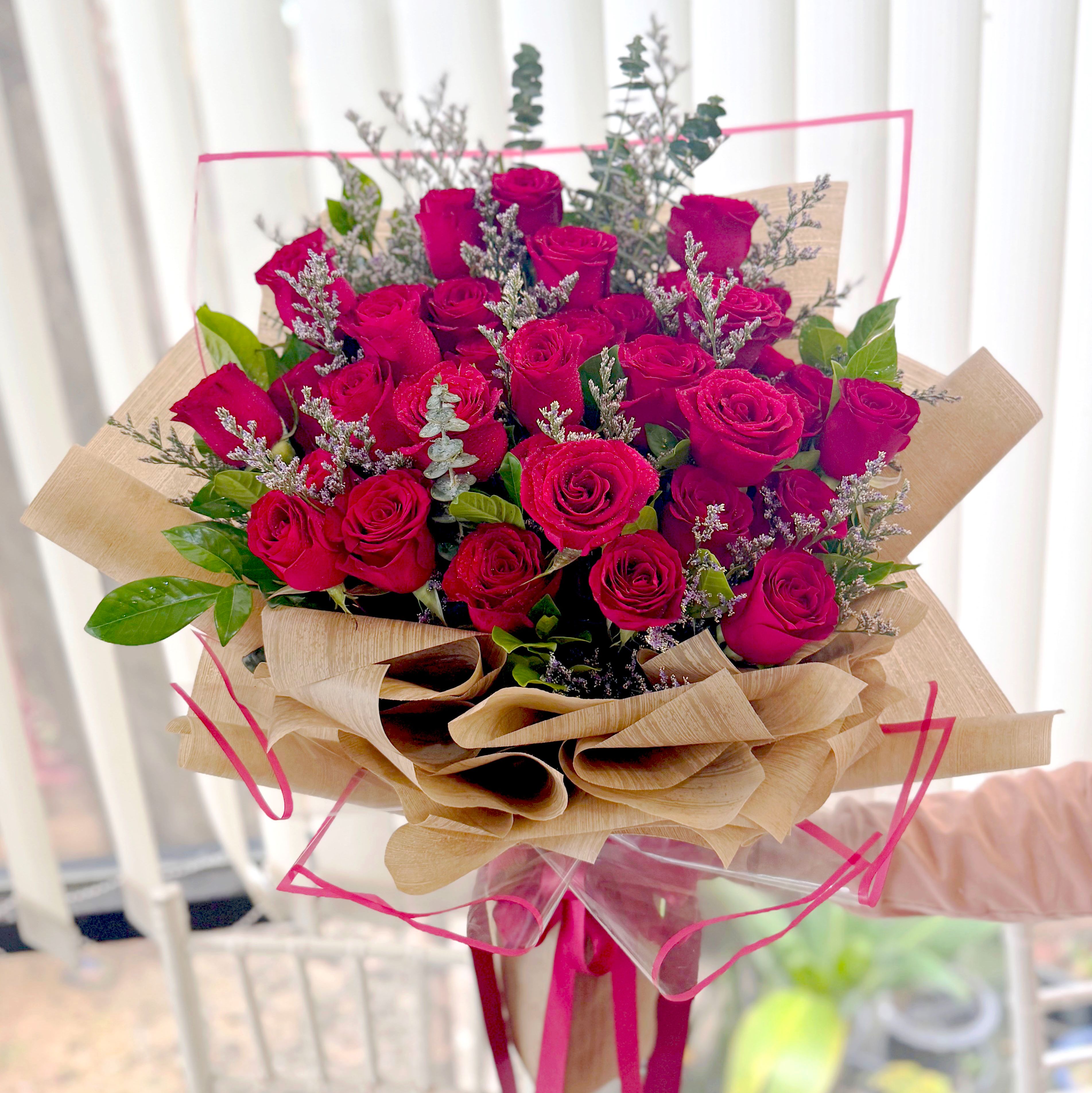 30 Red Roses Bouquet By Flower Delivery Dubai for Birthday