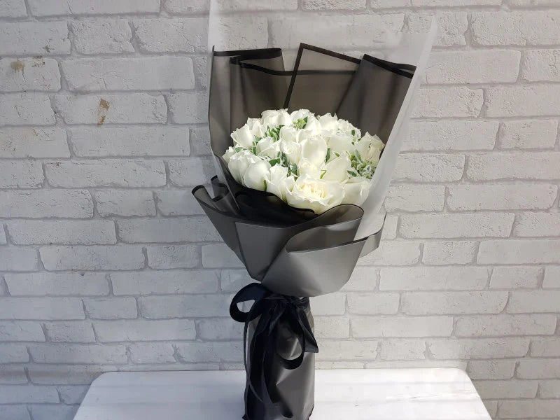 30 Roses with Euphorbia Leaves By Flower Delivery Dubai for Anniversary