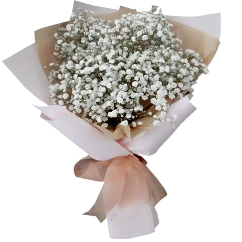 White Baby’s Breath Bouquet By Flower Delivery Dubai for illness
