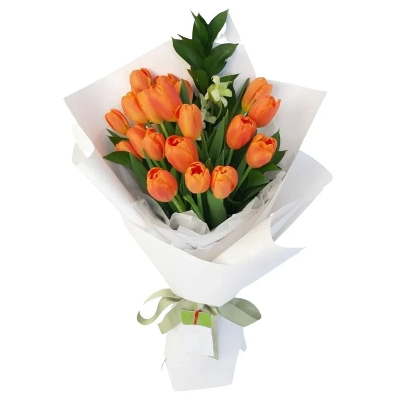 Dark Orange Tulip Bouquet — fresh flowers, same day delivery in Dubai