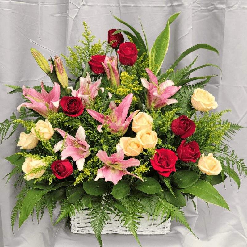 Elegant Basket Arrangement By Flower Delivery Dubai for illness