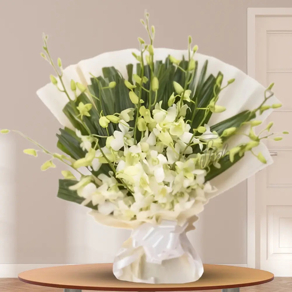 Elegant White Orchids Bouquet — fresh flowers, same day delivery in Dubai