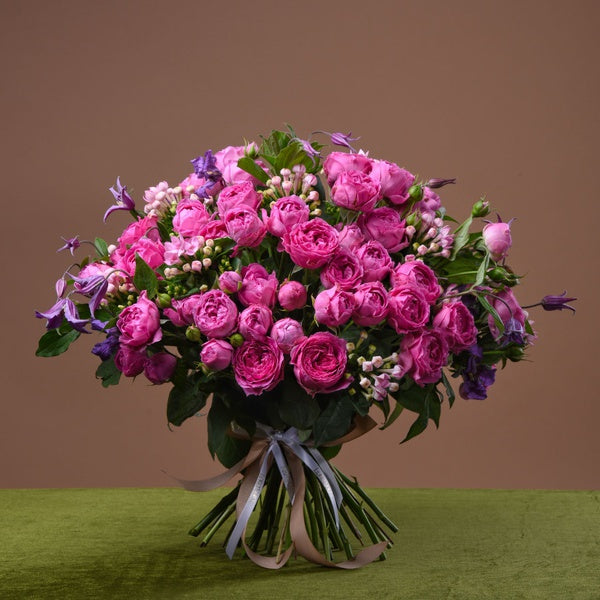 Garden Roses & Clematis Bouquet By Flower Delivery Dubai for her