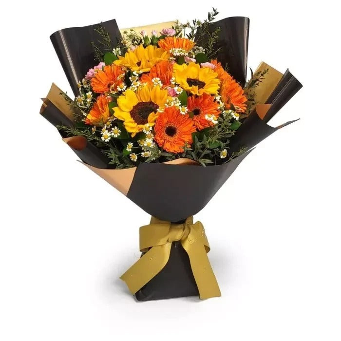 Orange Gerberas & Sunflowers with Tenacitum By Flower Delivery Dubai for Wedding