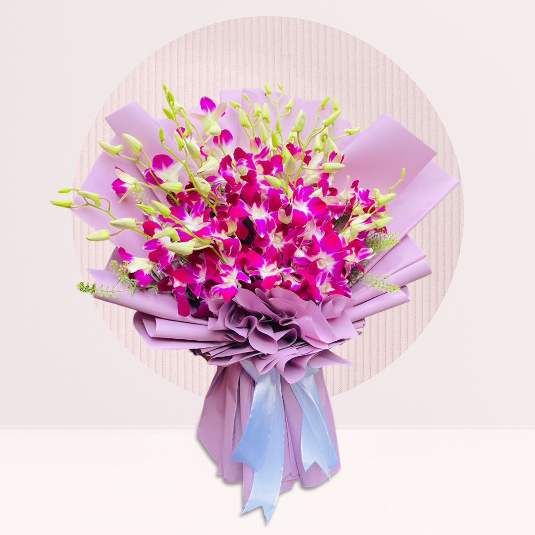 Purple Orchids Elegant Bouquet — fresh flowers, same day delivery in Dubai