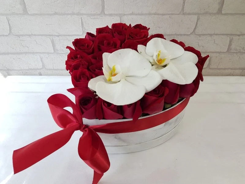Roses & Phalaenopsis Orchids Bouquet By Flower Delivery Dubai for Anniversary
