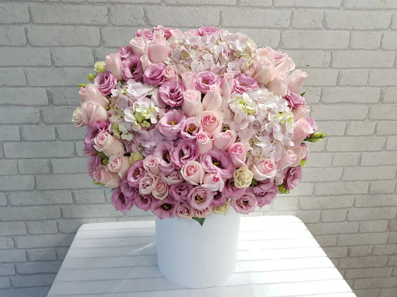 Roses, Eustomas & Hydrangeas Bouquet By Flower Delivery Dubai for Friendship