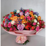 VIP Bouquet with Dark Pink & Blue Baby’s Breath By Flower Delivery Dubai for Friendship